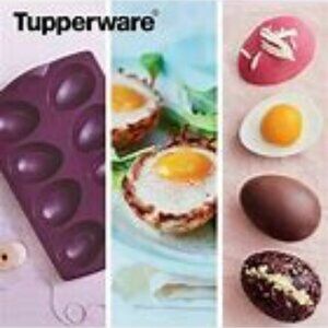 TUPPERWARE Egg Shape Silicone Food Mold Flexible Form Freeze Oven Micro - Purple